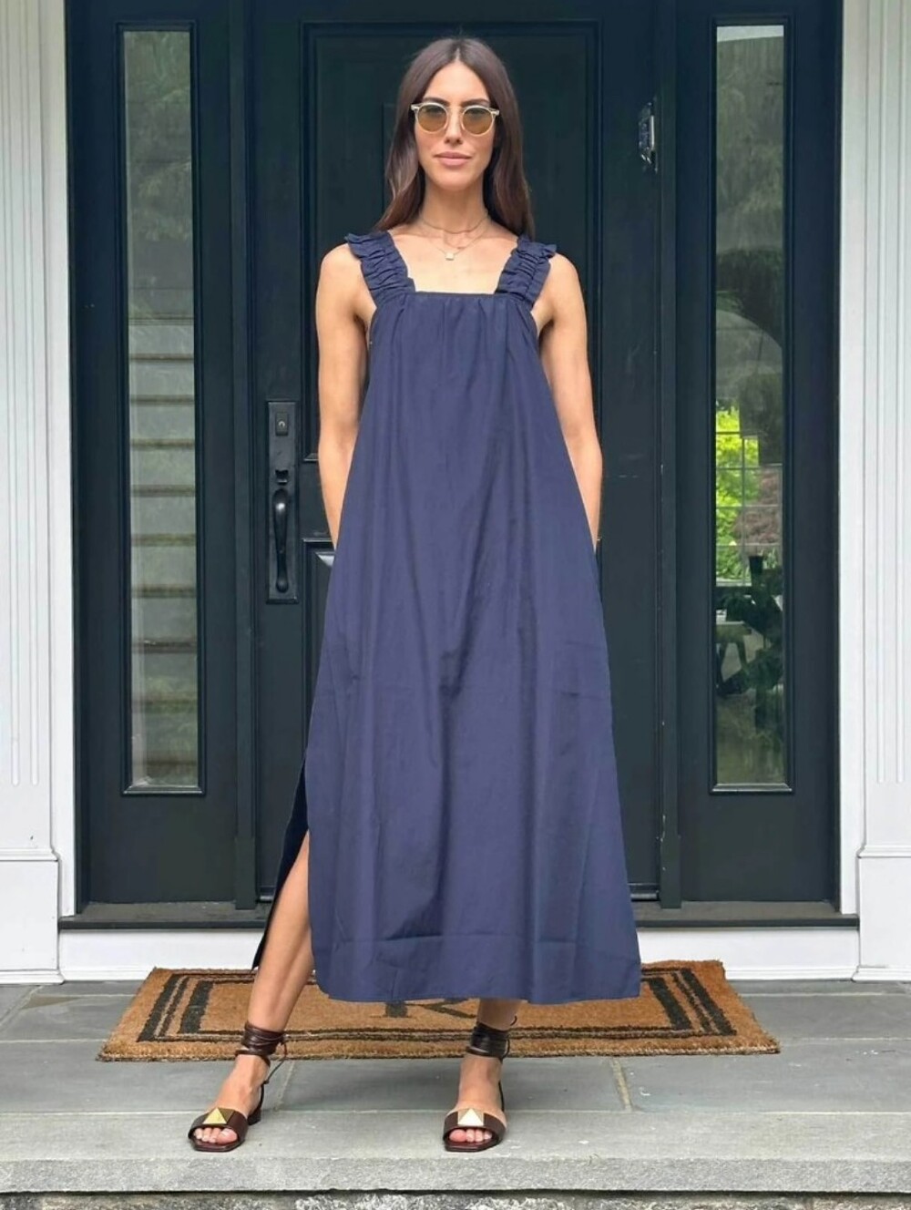 Brochu Walker Navy Serena Belted Dress, Sz M.